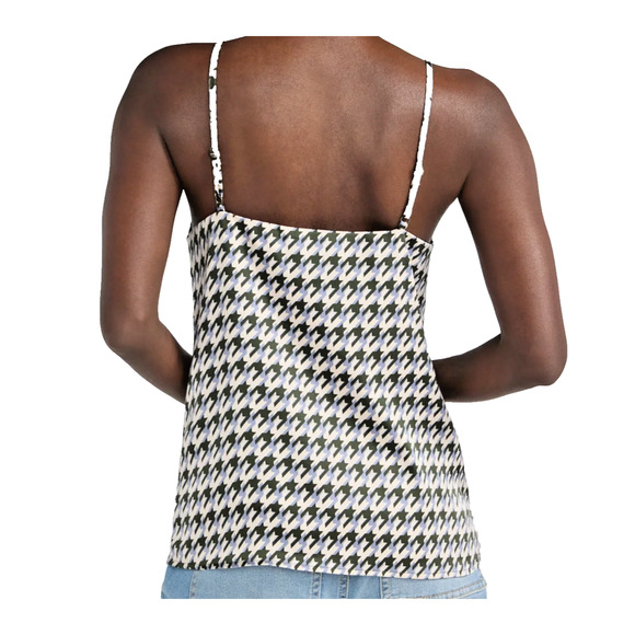 Scoop Womens V-Neck Cami Green Houndstooth Pullover Adjustable Size L (12-14) - Picture 3 of 7